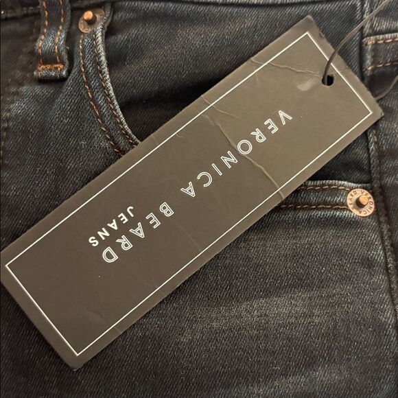 VERONICA BEARD Beverly Skinny Flare High Rise Jeans Size 23 NWT Dark ink - Picture 6 of 6